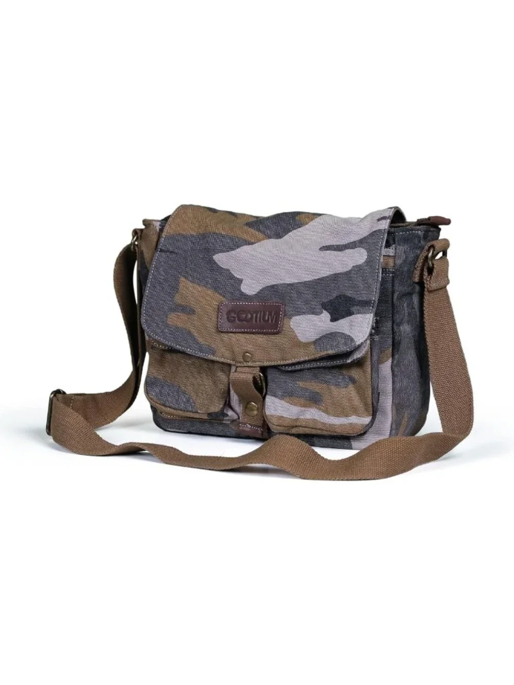 Vintage Canvas Messenger Bag | Crossbody Shoulder Satchel | Military Style Bag